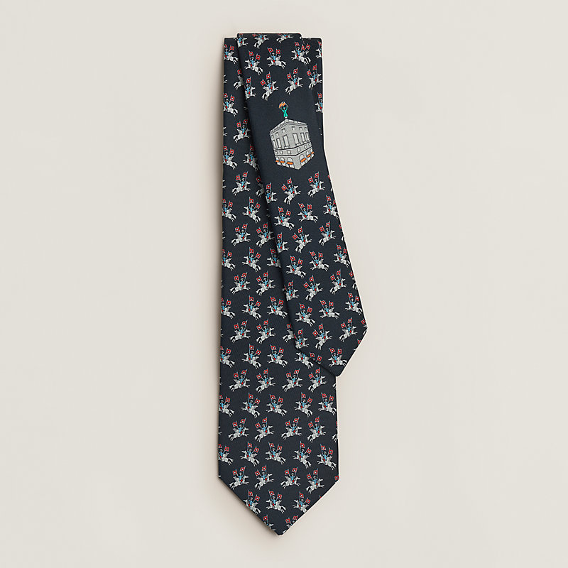 Sur les Toits d'Hermès tie - Blue | Hermès Canada